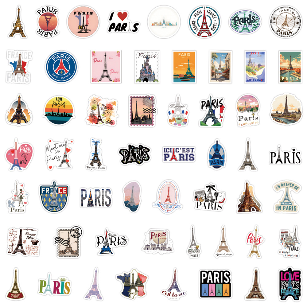 110PCSFrance Paris Stickers Tr - Kids Toys Paris 评论和价格