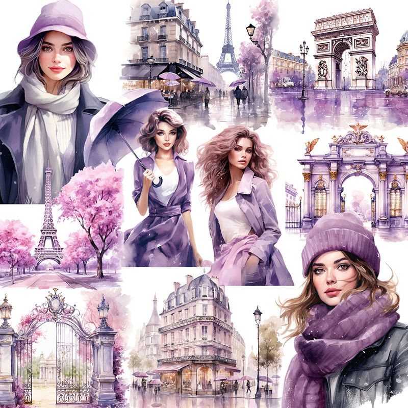 Purple Paris Stickers Crafts A - Kids Toys Paris 评论和价格