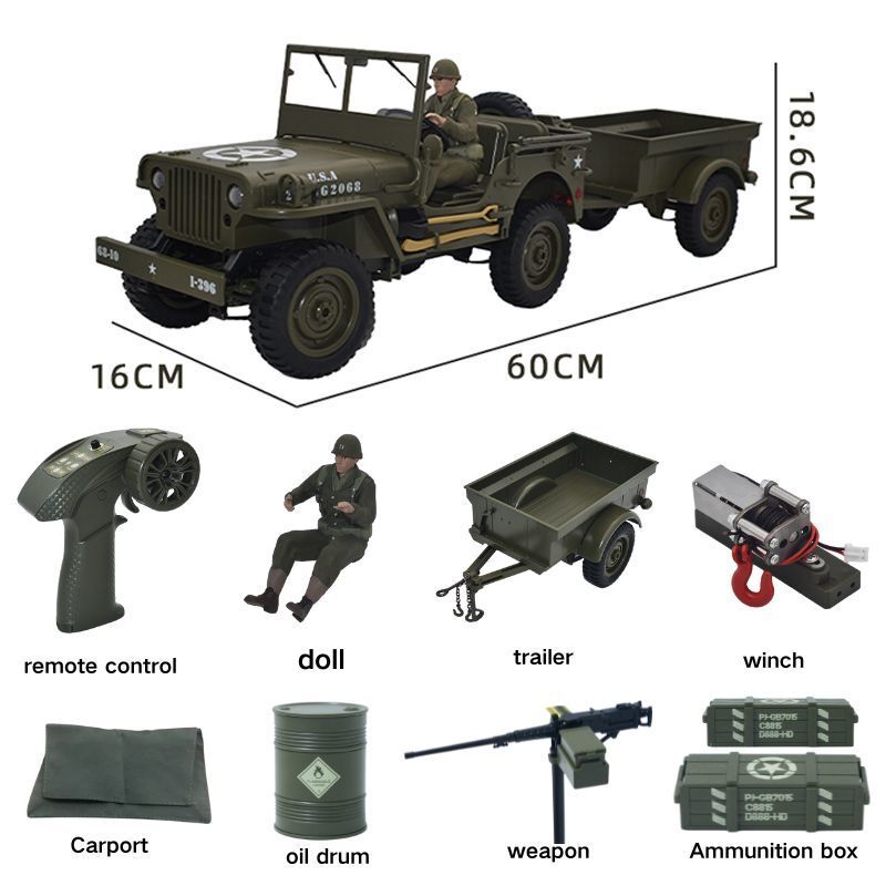JJRC C8815 RC Car 1941 JEEP WI - Kids Toys Jeep 评论和价格