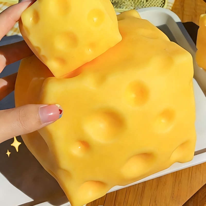 @Dark Yellow Cheese Cube Stres - Kids Toys Yellow 评论和价格