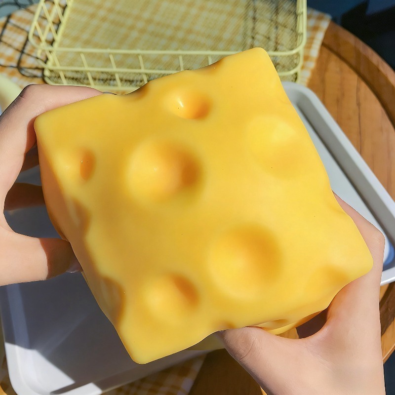 @Dark Yellow Cheese Cube Stres - Kids Toys Yellow 评论和价格